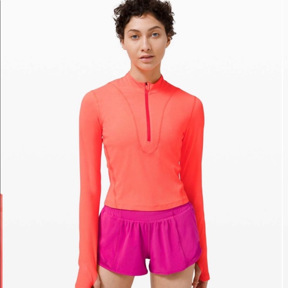 Lululemon Gloss Trim Run 1/2 Zip Long Sleeve
